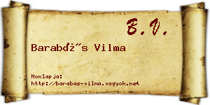 Barabás Vilma névjegykártya